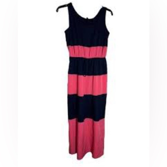 Timing Royal Blue pink Rayon Blend sleeveless maxi dresses Women’s M - Picture 3 of 8